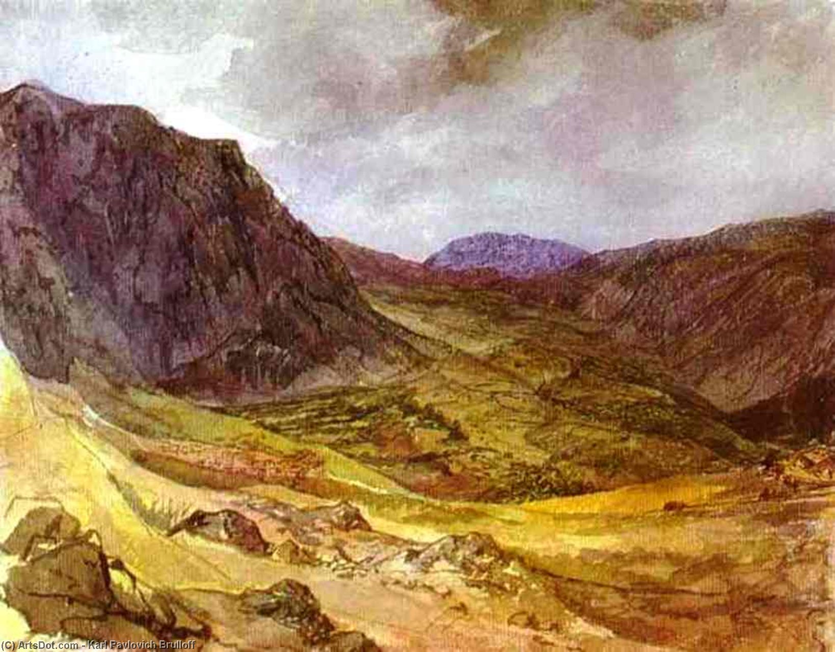 Wikioo.org - The Encyclopedia of Fine Arts - Painting, Artwork by Karl Pavlovich Brulloff - Delphi Valley