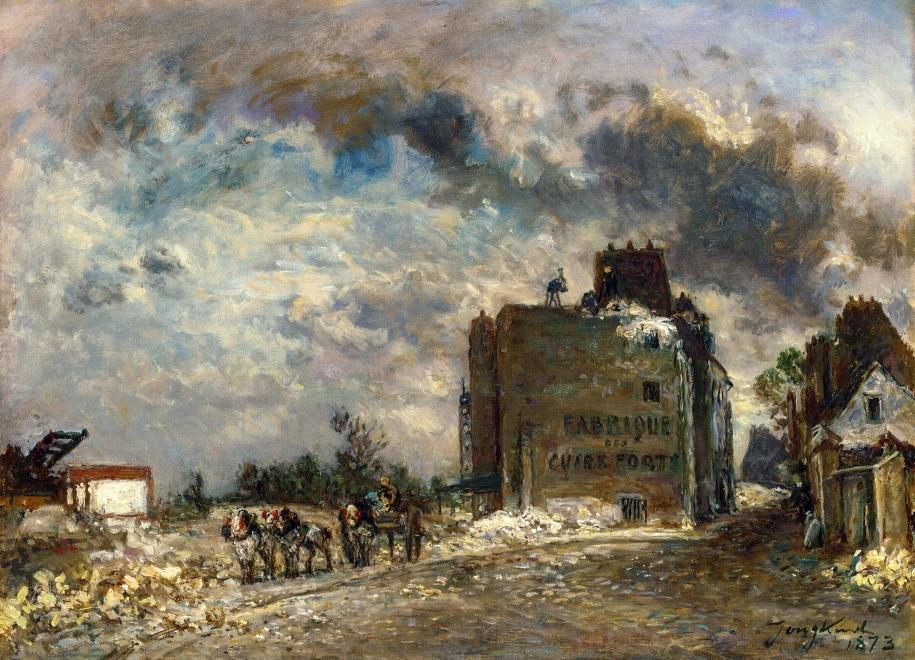 Wikioo.org - The Encyclopedia of Fine Arts - Painting, Artwork by Johan Barthold Jongkind - Demolition of the Rue des Francs-Bourgeois