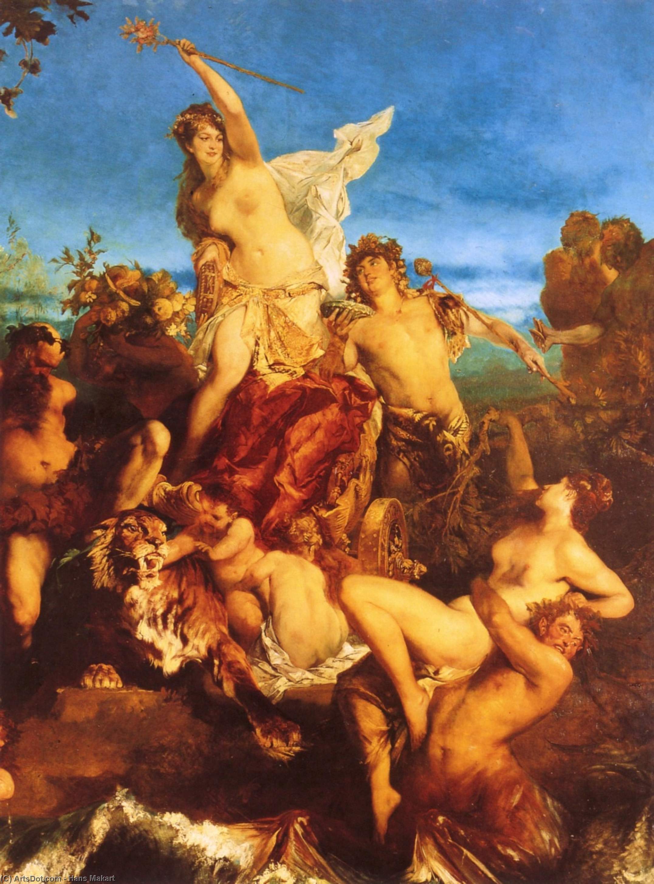 Wikioo.org – L'Enciclopedia delle Belle Arti - Pittura, Opere di Hans Makart - der triumph der Arianna ( Particolare )