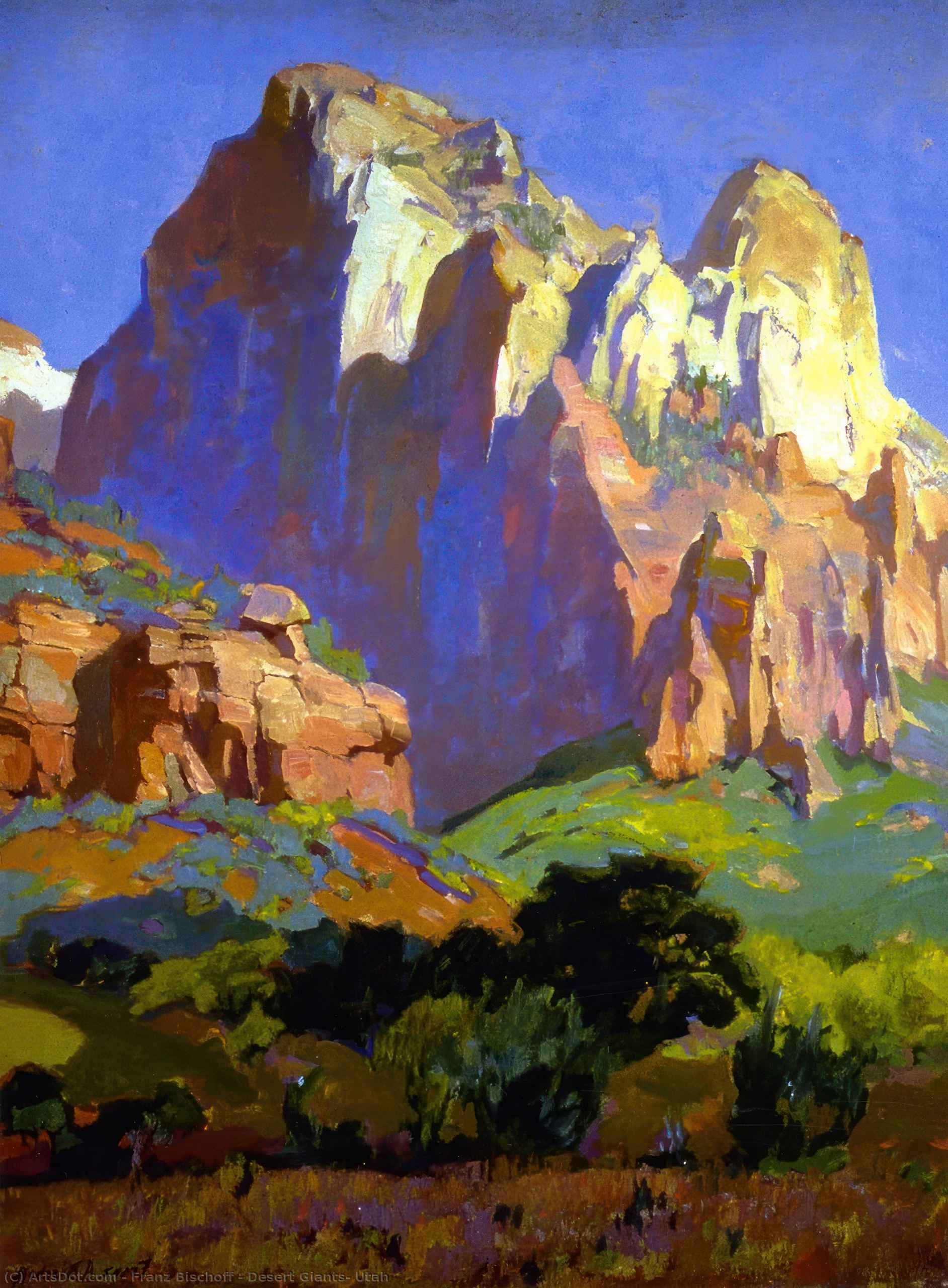 Wikioo.org - The Encyclopedia of Fine Arts - Painting, Artwork by Franz Bischoff - Desert Giants, Utah