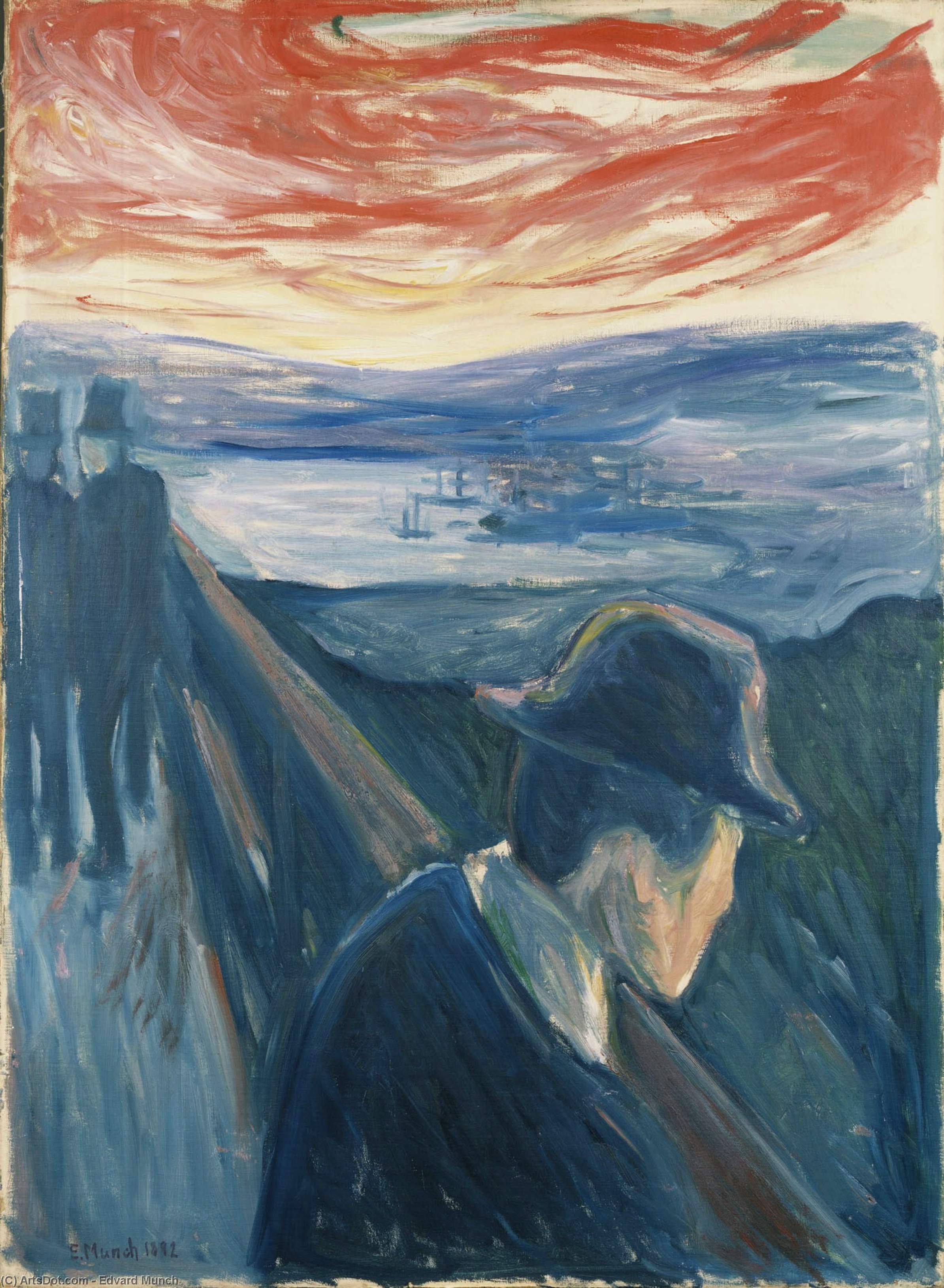 Wikoo.org - موسوعة الفنون الجميلة - اللوحة، العمل الفني Edvard Munch - Despair