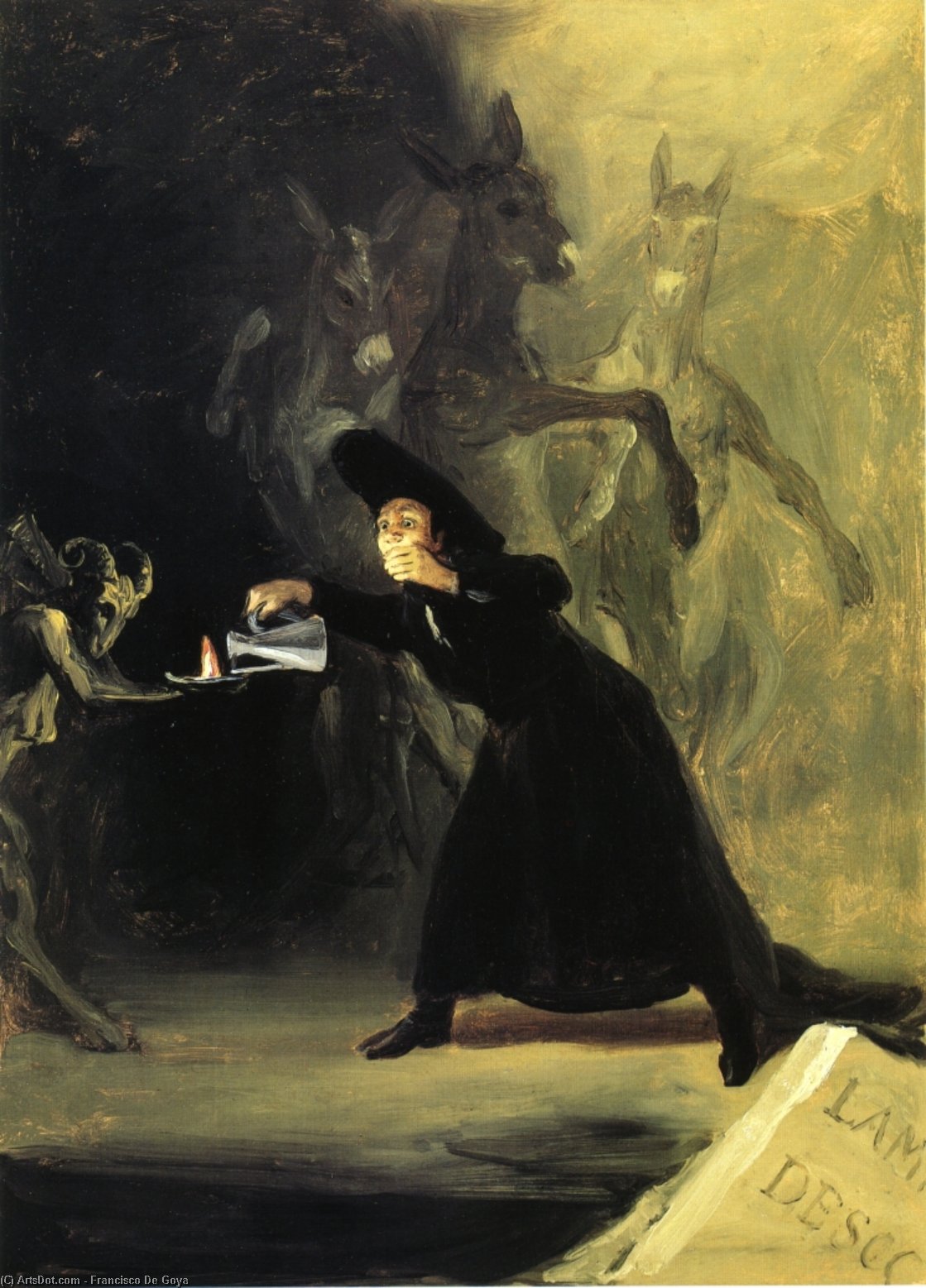 Wikioo.org - The Encyclopedia of Fine Arts - Painting, Artwork by Francisco De Goya - The Devil's Lamp
