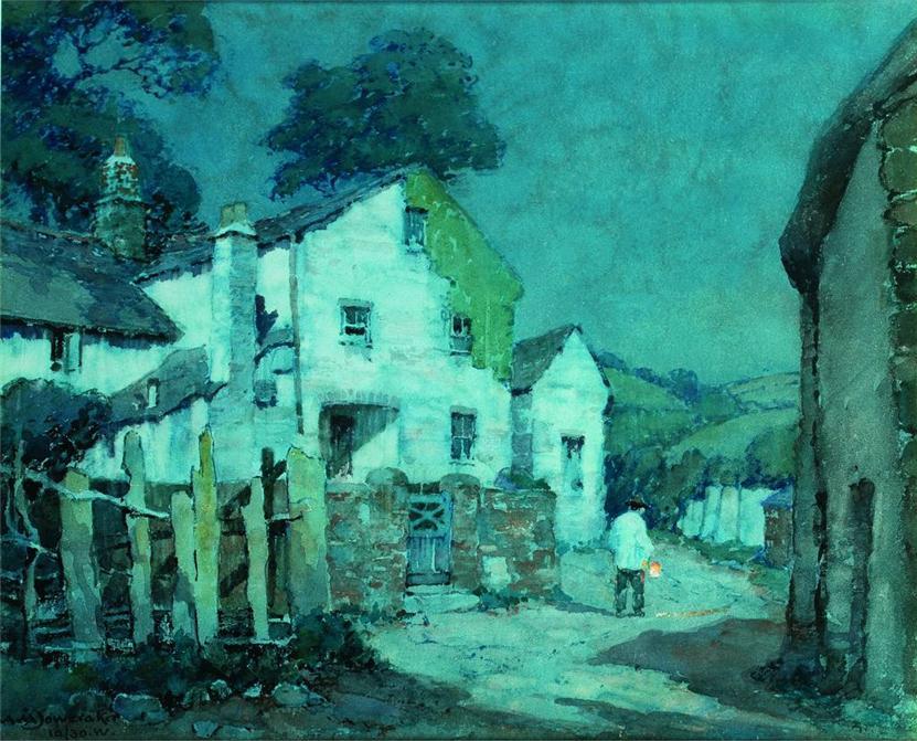 WikiOO.org - Encyclopedia of Fine Arts - Lukisan, Artwork Albert Moulton Foweraker - A Devon Village