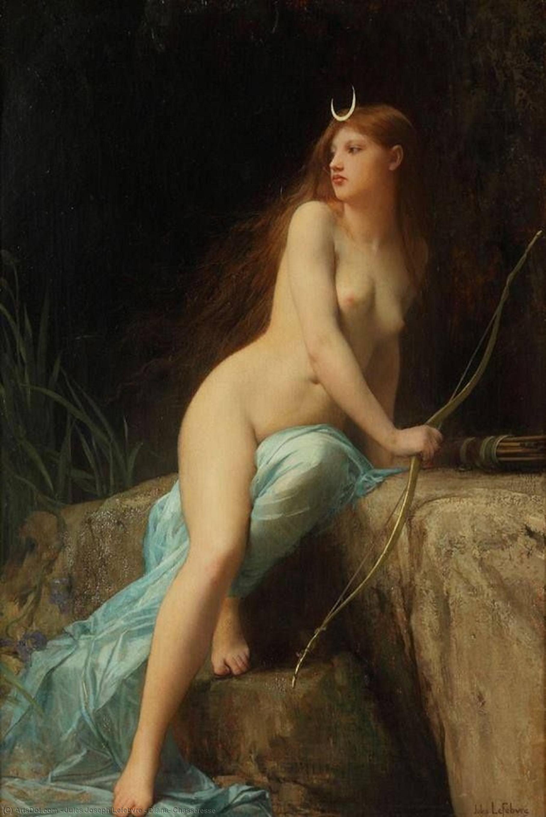 WikiOO.org - Encyclopedia of Fine Arts - Maľba, Artwork Jules Joseph Lefebvre - Diana, Chasseresse