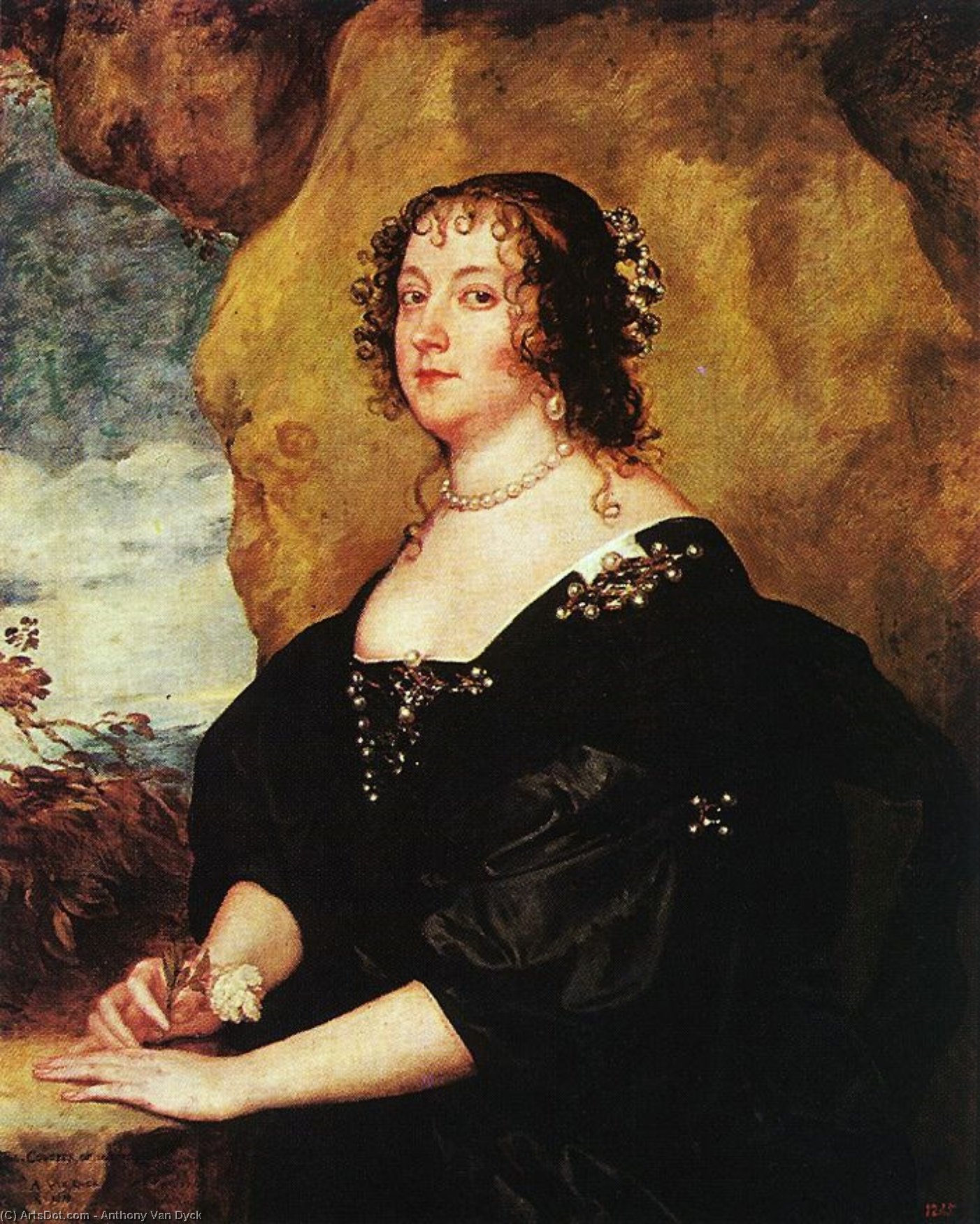 Wikioo.org - The Encyclopedia of Fine Arts - Painting, Artwork by Anthony Van Dyck - Diana Cecil, Countess of Oxford