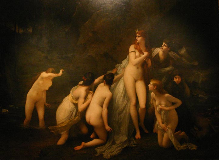 WikiOO.org - Encyclopedia of Fine Arts - Maalaus, taideteos Jules Joseph Lefebvre - Diana surprised
