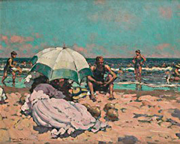 Wikioo.org - The Encyclopedia of Fine Arts - Painting, Artwork by Alberto Pla Y Rubio - Dia de Playa