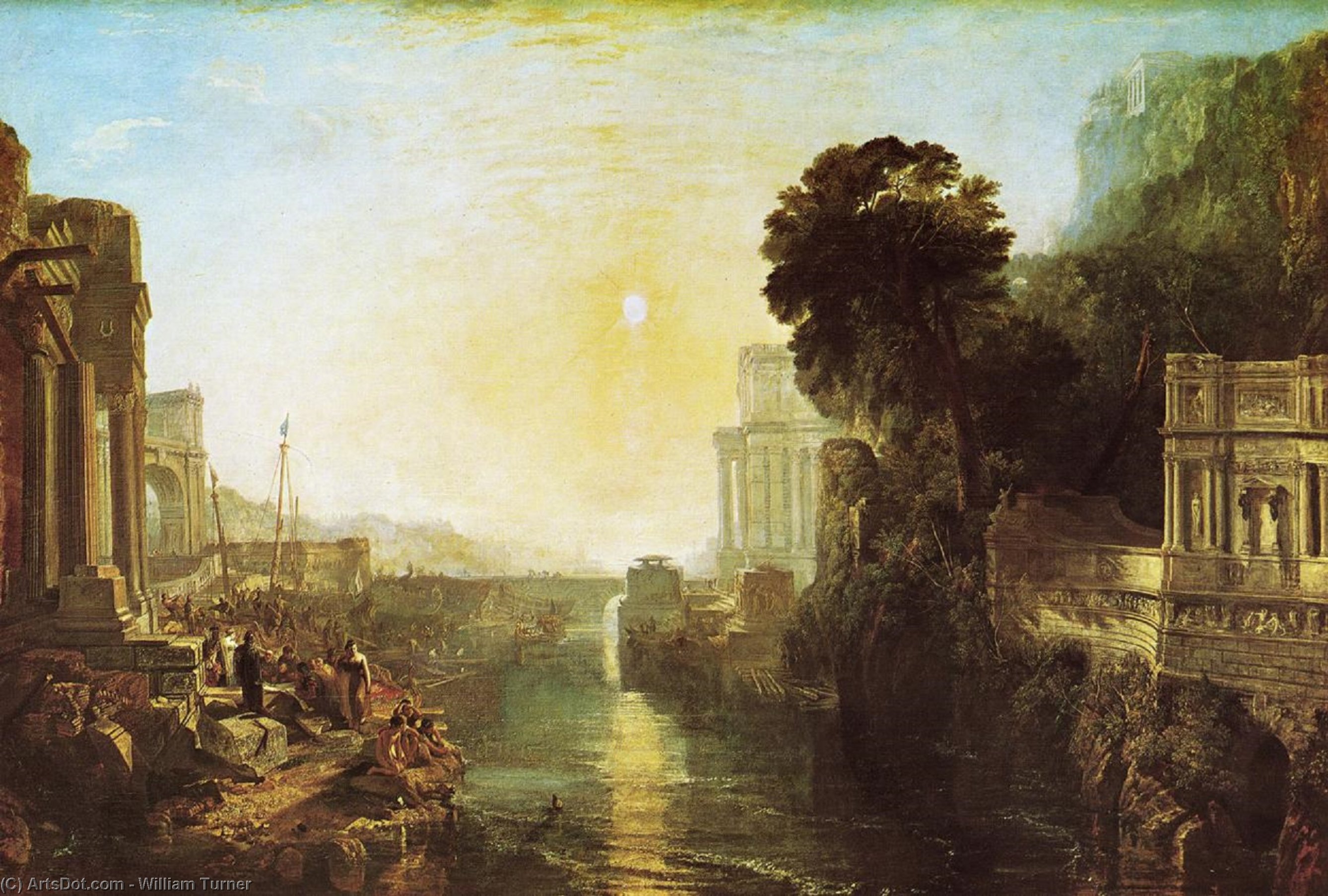 Wikioo.org - The Encyclopedia of Fine Arts - Painting, Artwork by William Turner - Dido Building Carthage (also known as The Rise of the Carthaginian Empire)
