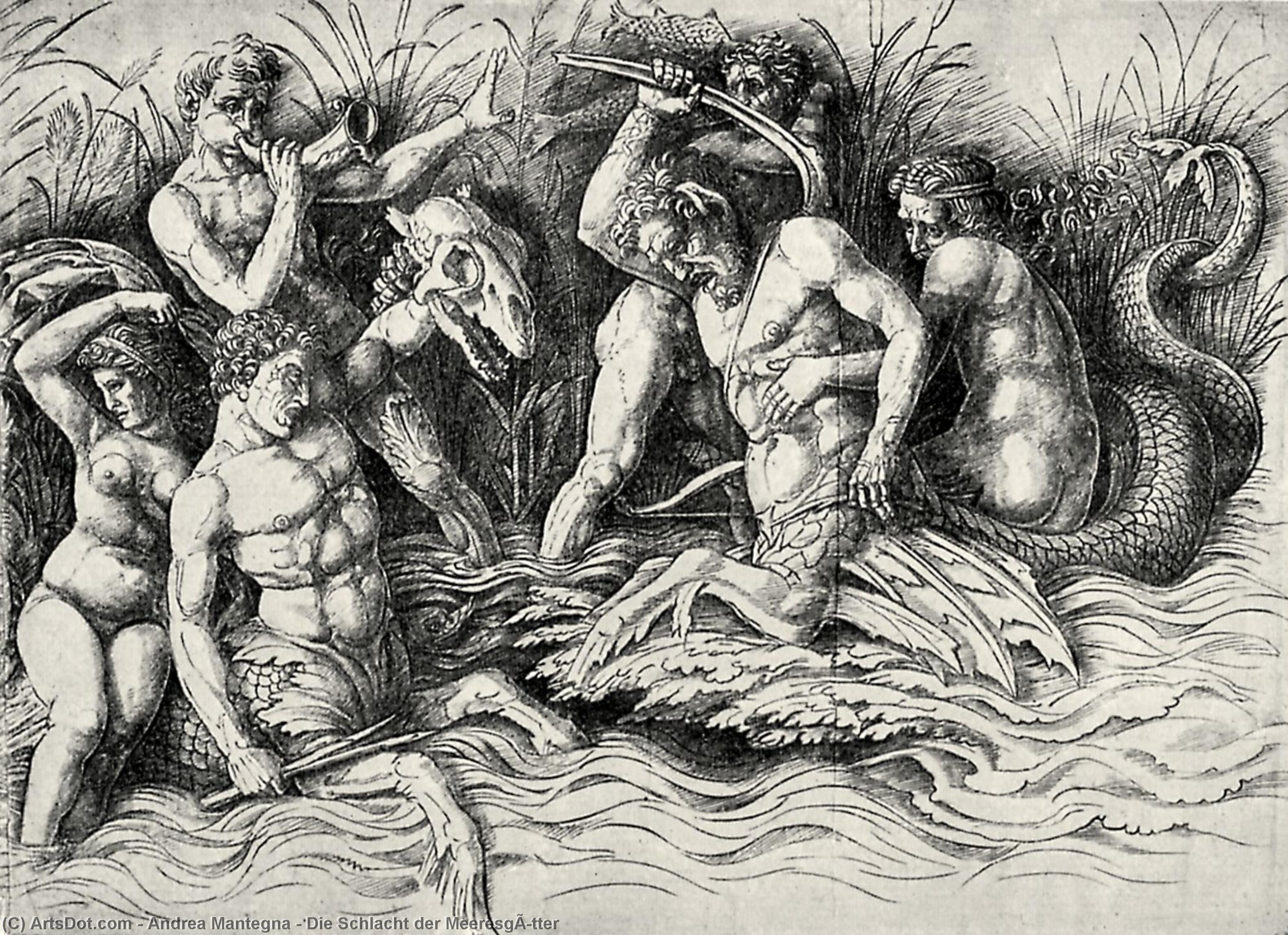 WikiOO.org - Encyclopedia of Fine Arts - Maalaus, taideteos Andrea Mantegna - Die Schlacht der MeeresgÃ¶tter