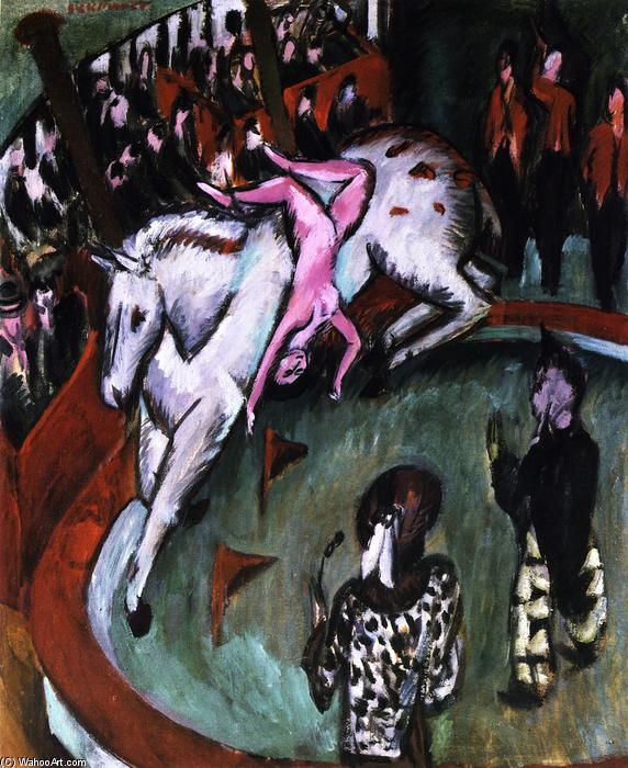 Wikioo.org - The Encyclopedia of Fine Arts - Painting, Artwork by Ernst Ludwig Kirchner - Die Zirkusreiterin