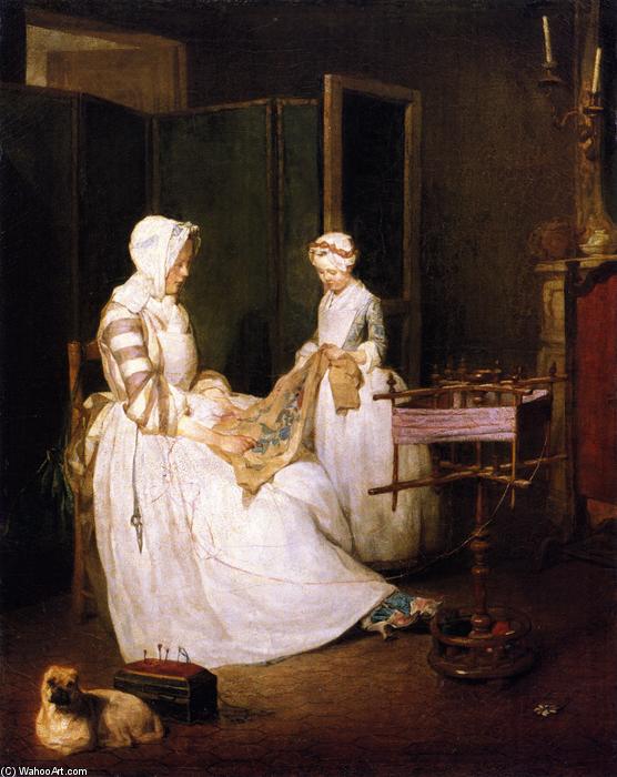 WikiOO.org - Encyclopedia of Fine Arts - Maleri, Artwork Jean-Baptiste Simeon Chardin - The Diligent Mother