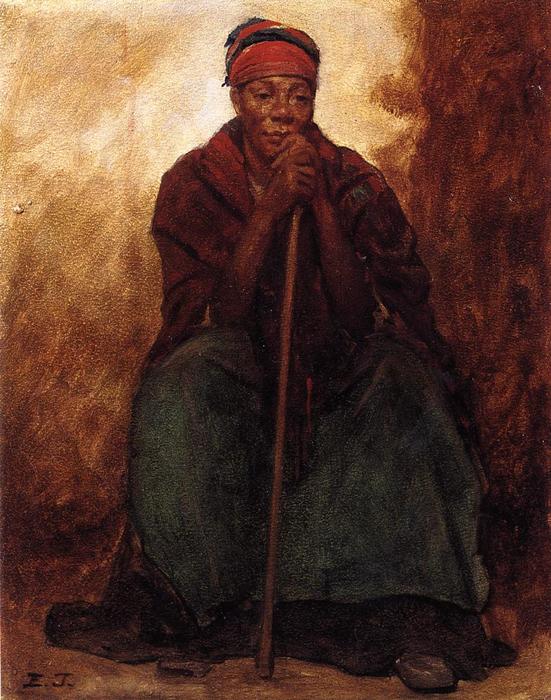 Wikioo.org - The Encyclopedia of Fine Arts - Painting, Artwork by Jonathan Eastman Johnson - Dinah, Portrait of a Negress