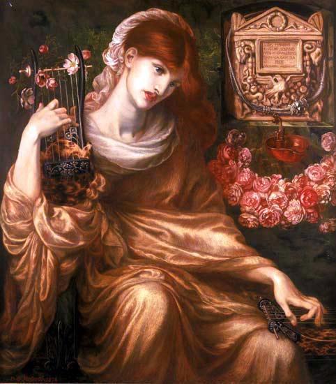WikiOO.org - Encyclopedia of Fine Arts - Maľba, Artwork Dante Gabriel Rossetti - Dis Manibus (also known as The Roman Widow)