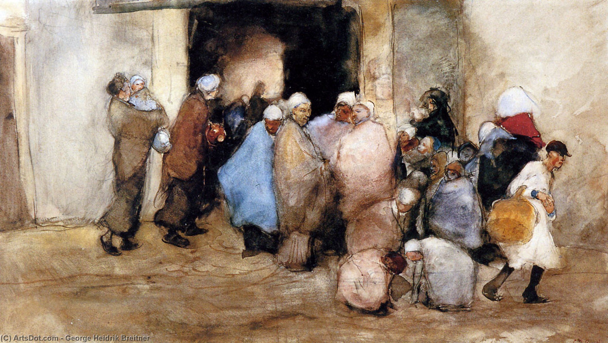 Wikioo.org - The Encyclopedia of Fine Arts - Painting, Artwork by George Hendrik Breitner - Distribution of Soup