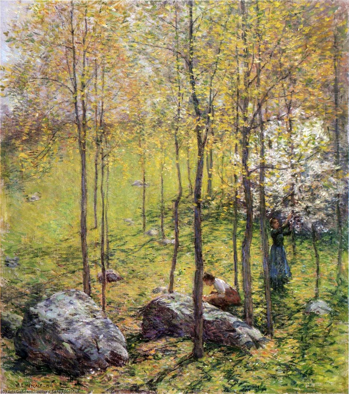 Wikioo.org - The Encyclopedia of Fine Arts - Painting, Artwork by Willard Leroy Metcalf - Dogwood Blossoms