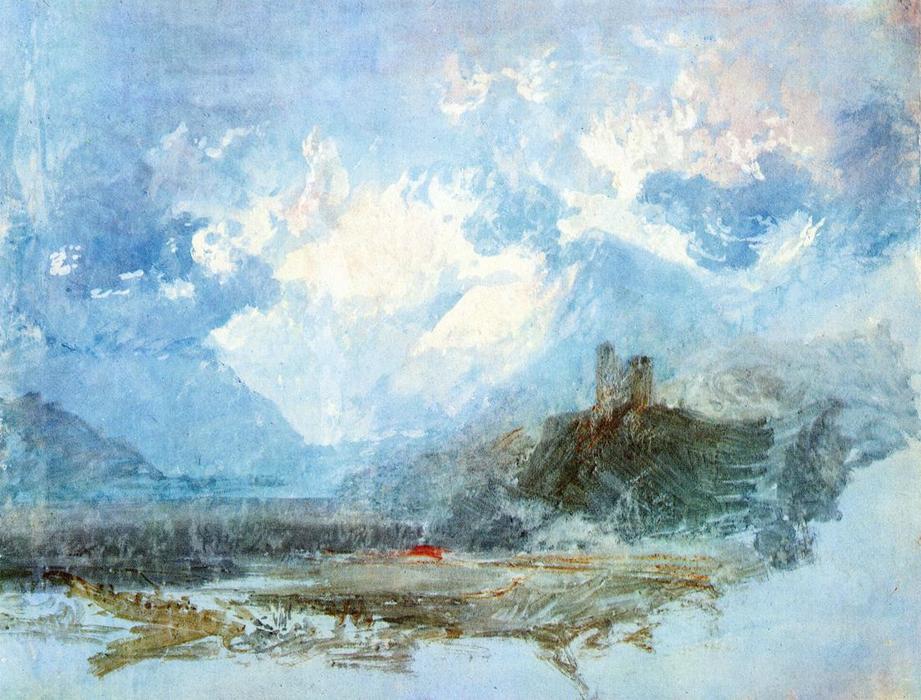 Wikioo.org - Encyklopedia Sztuk Pięknych - Malarstwo, Grafika William Turner - Dolbadern Castle
