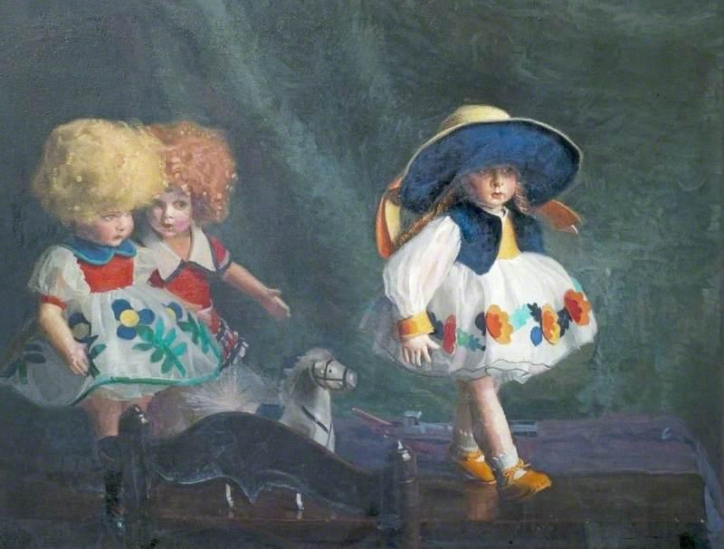 Wikioo.org - สารานุกรมวิจิตรศิลป์ - จิตรกรรม Ernest Townsend - The Dolls' Parade