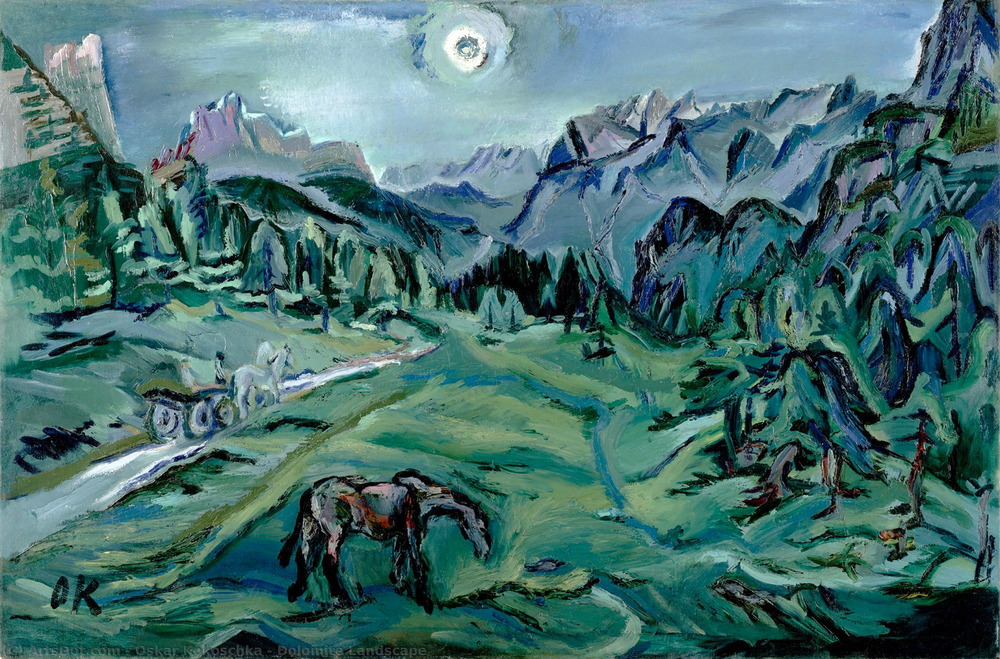 Wikioo.org - The Encyclopedia of Fine Arts - Painting, Artwork by Oskar Kokoschka - Dolomite Landscape