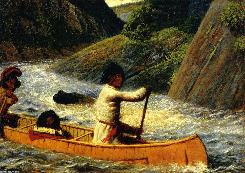 Wikioo.org - สารานุกรมวิจิตรศิลป์ - จิตรกรรม William George Richardson Hind - Domenique, Squaw and Child (Rivière Moisie, Labrador Peninsula Expedition)