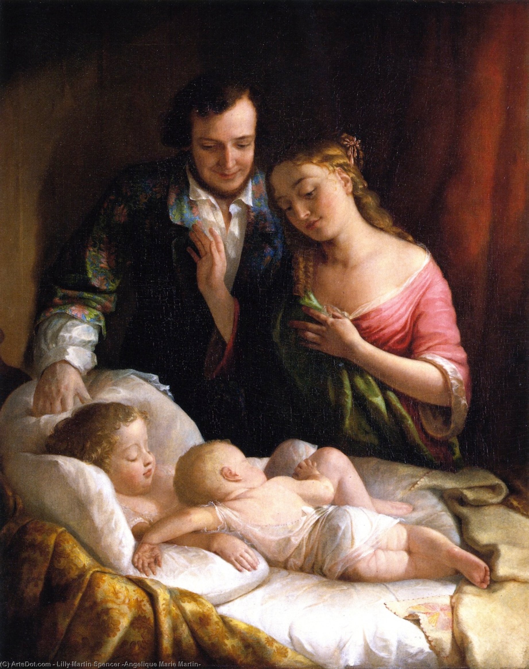 Wikioo.org - The Encyclopedia of Fine Arts - Painting, Artwork by Lilly Martin Spencer (Angelique Marie Martin) - Domestic Happiness