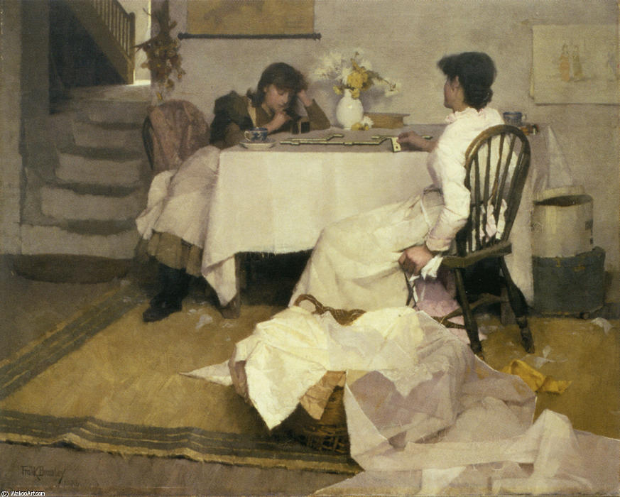 Wikioo.org - The Encyclopedia of Fine Arts - Painting, Artwork by Frank Bramley - Domino!