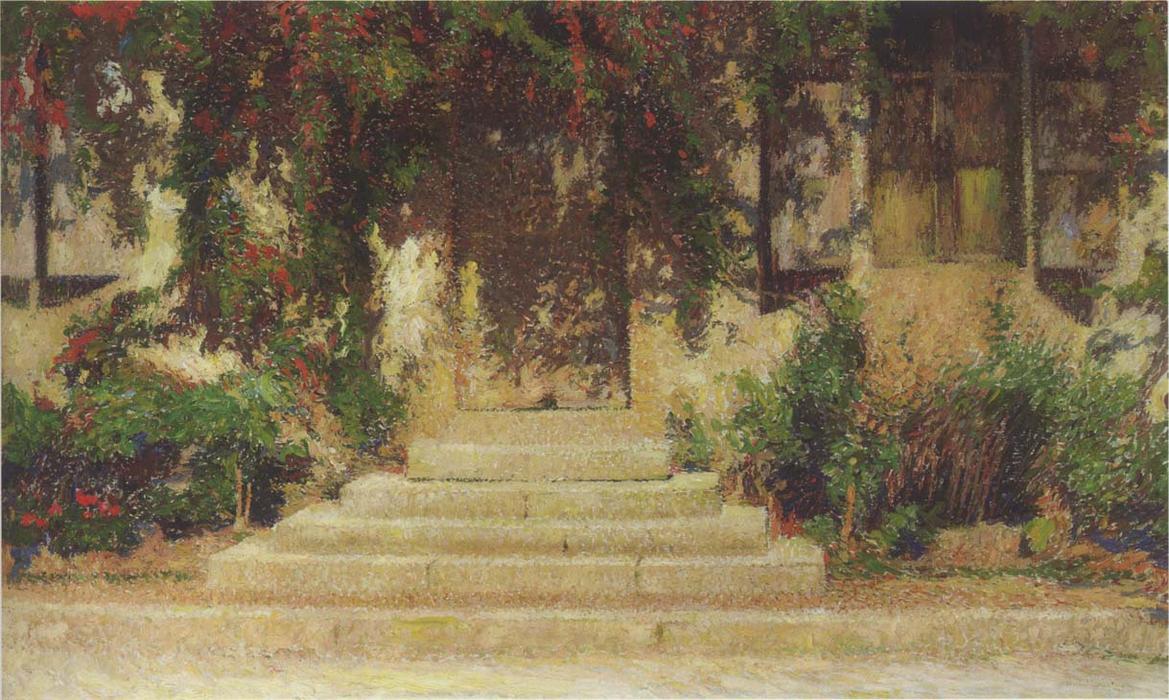 WikiOO.org - 百科事典 - 絵画、アートワーク Henri Jean Guillaume Martin - doorway` の中へ 家