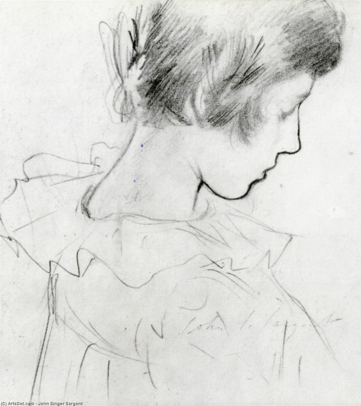 Wikioo.org - The Encyclopedia of Fine Arts - Painting, Artwork by John Singer Sargent - Dorothy Barnard (also known as study for Carnation, Lily, Lily, Rose)