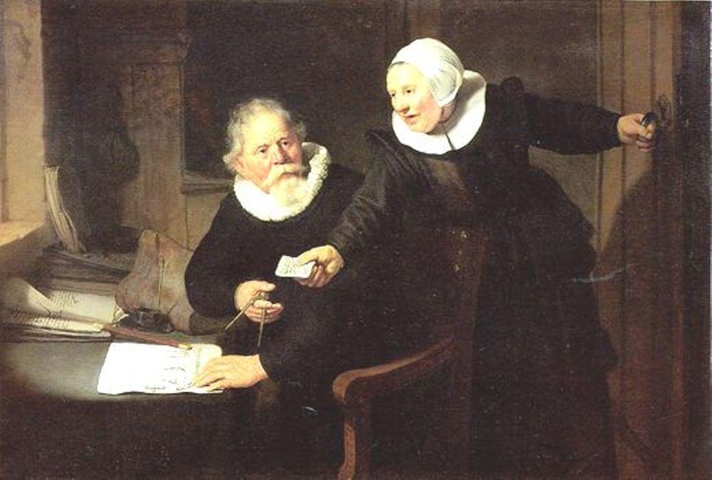WikiOO.org – 美術百科全書 - 繪畫，作品 Rembrandt Van Rijn - 双人肖像 的 一月 rijcksen和griet jans ( 也被称为 船厂 和他的妻子 )