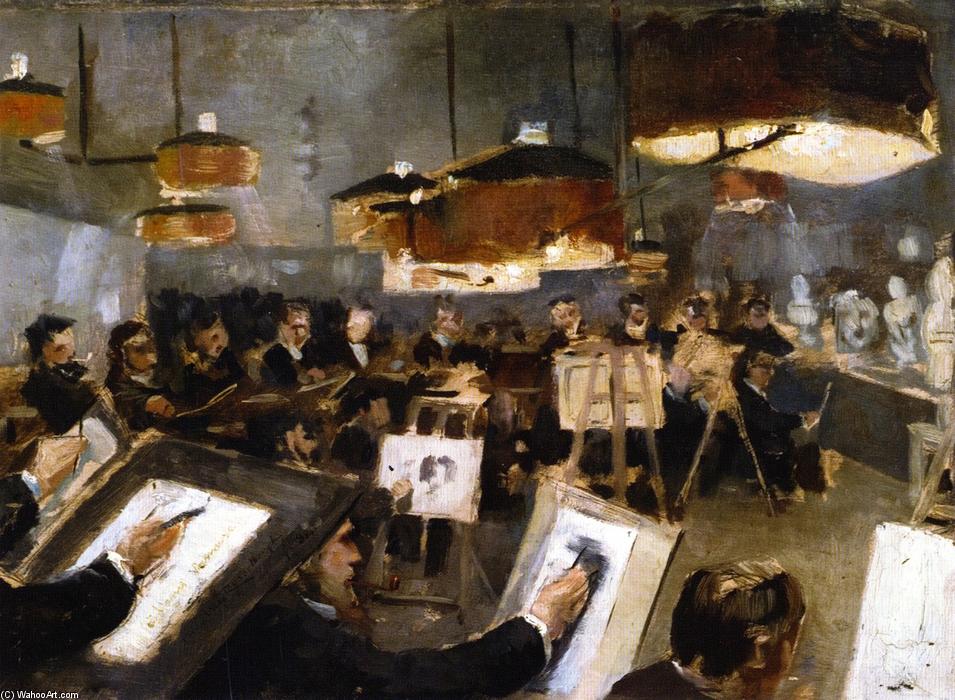 Wikioo.org – L'Enciclopedia delle Belle Arti - Pittura, Opere di Theo Van Rysselberghe - Disegno di classe presso l Accademia