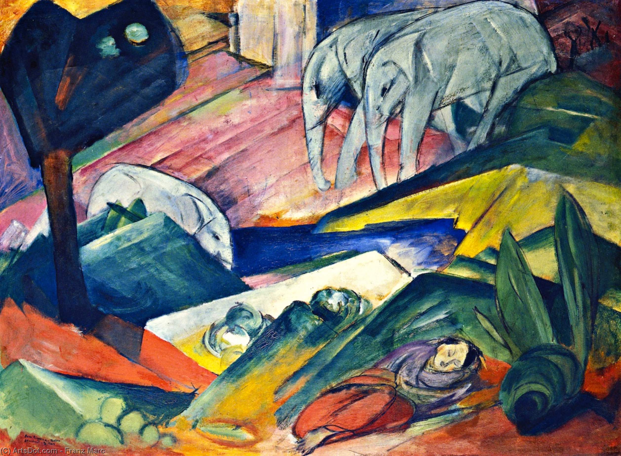 Wikioo.org - The Encyclopedia of Fine Arts - Painting, Artwork by Franz Marc - Dream