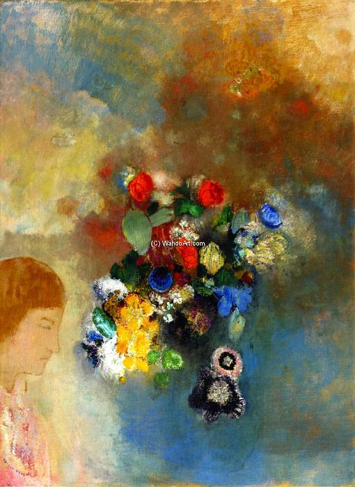 WikiOO.org - Encyclopedia of Fine Arts - Maalaus, taideteos Odilon Redon - The Dream (also known as Thought)