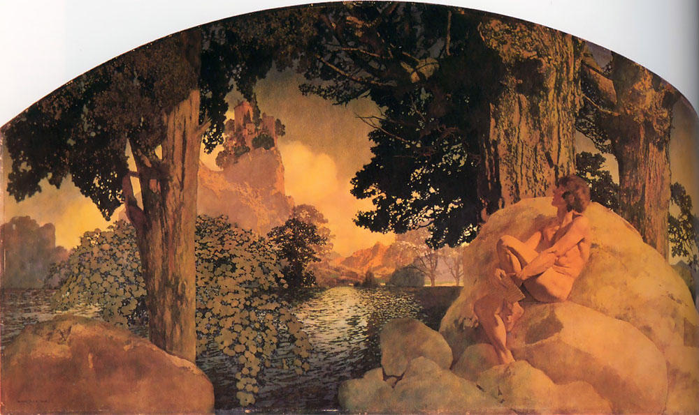 Wikioo.org - The Encyclopedia of Fine Arts - Painting, Artwork by Maxfield Parrish - Dream Castle in the Sky