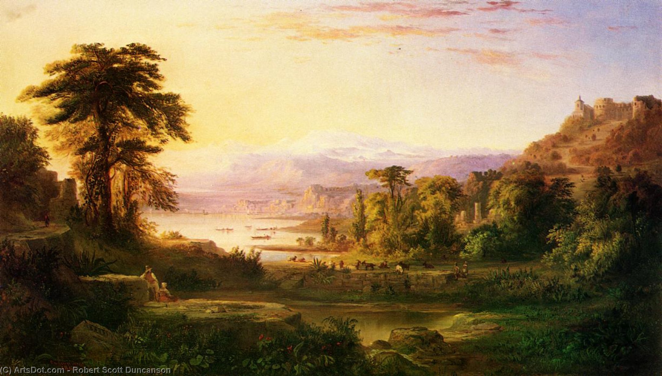 Wikioo.org - The Encyclopedia of Fine Arts - Painting, Artwork by Robert Scott Duncanson - A Dream of Italy