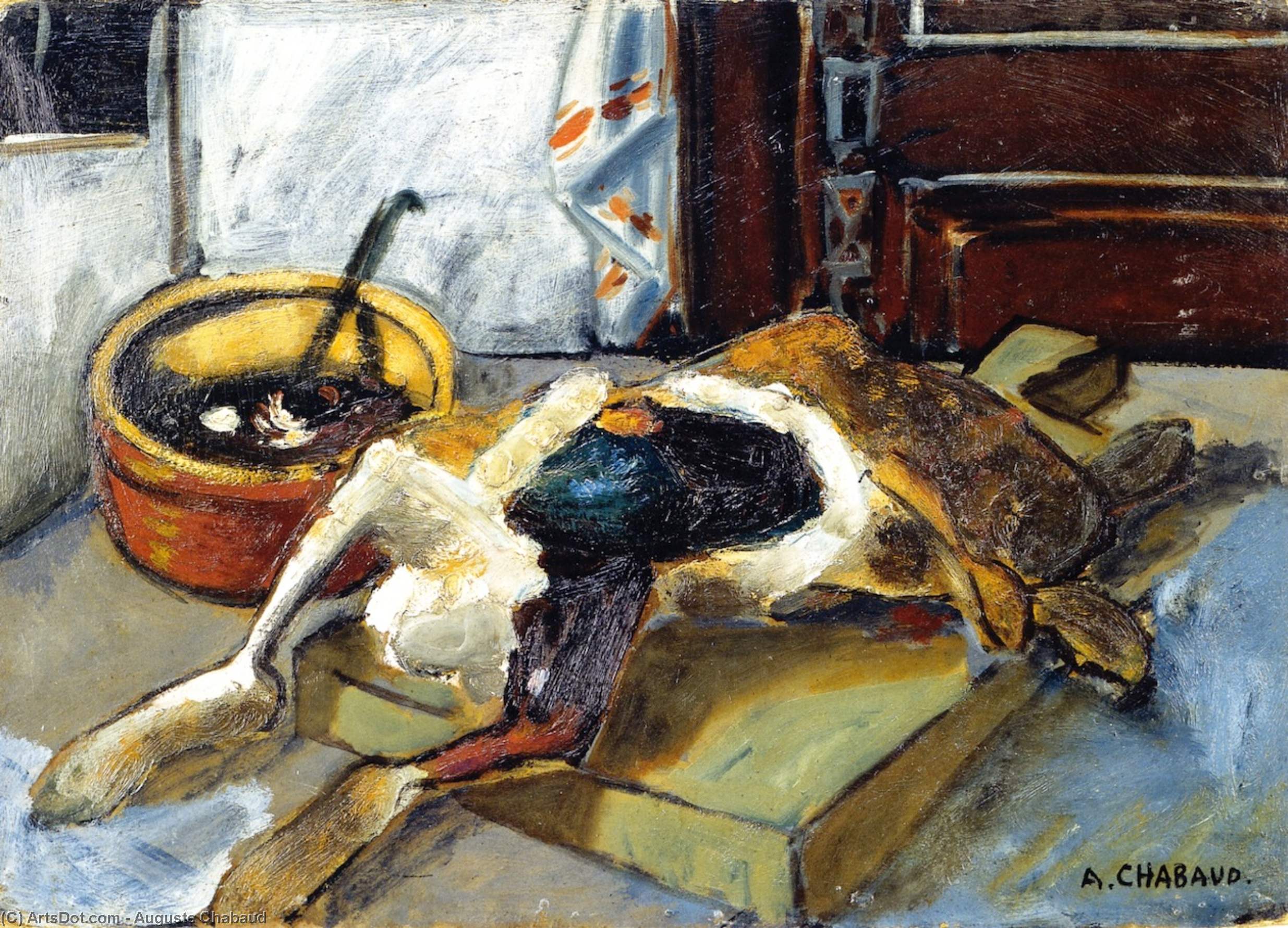 WikiOO.org - Encyclopedia of Fine Arts - Maleri, Artwork Auguste Chabaud - Dressed Rabbit