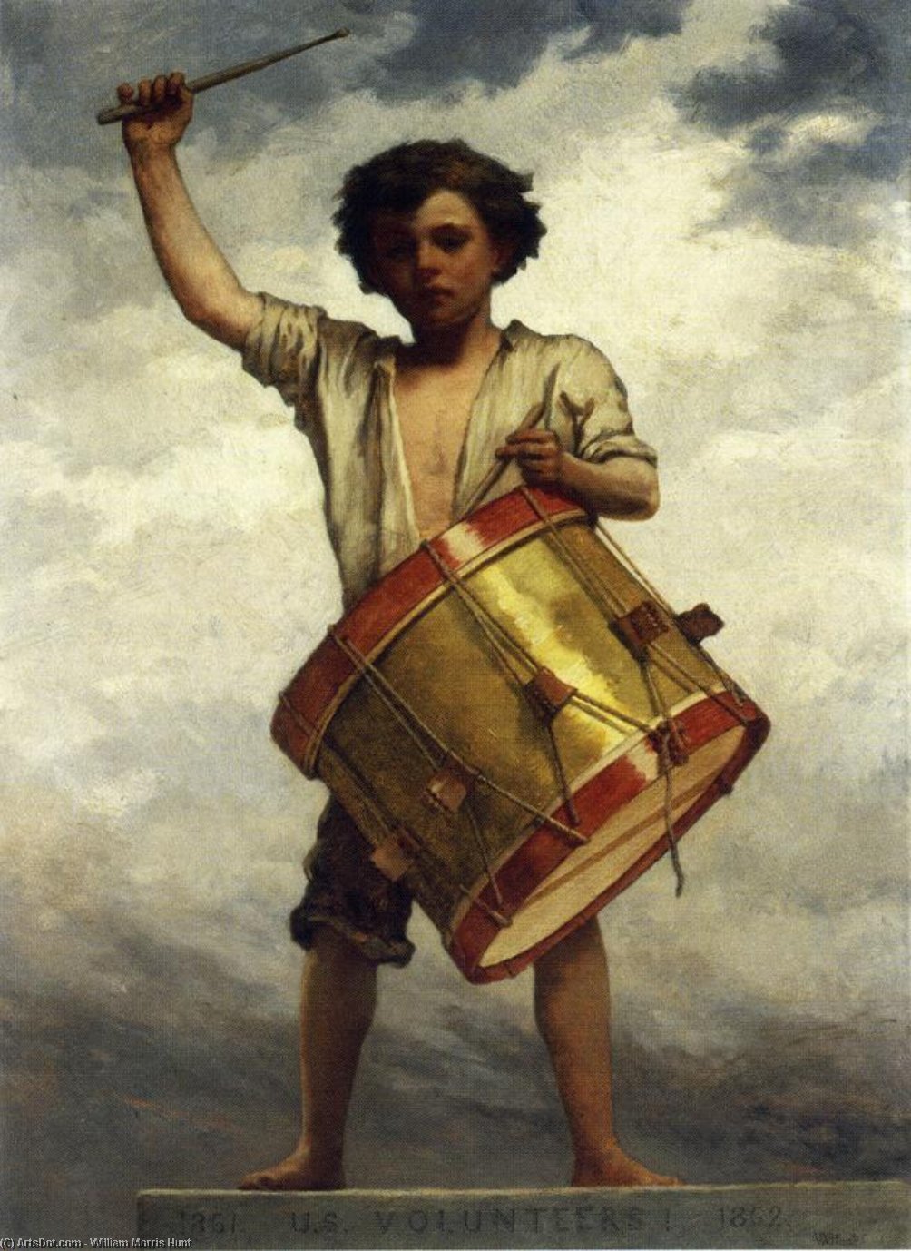 WikiOO.org - دایره المعارف هنرهای زیبا - نقاشی، آثار هنری William Morris Hunt - The Drummer Boy
