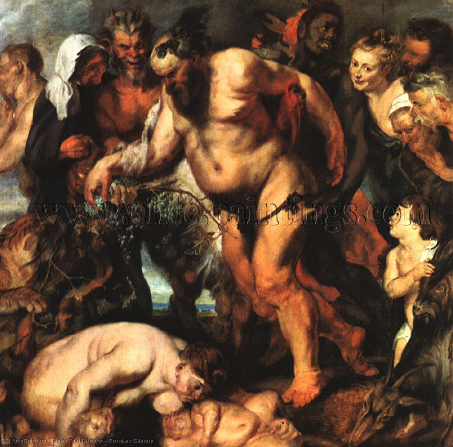 WikiOO.org - Enciclopédia das Belas Artes - Pintura, Arte por Peter Paul Rubens - Drunken Silenus