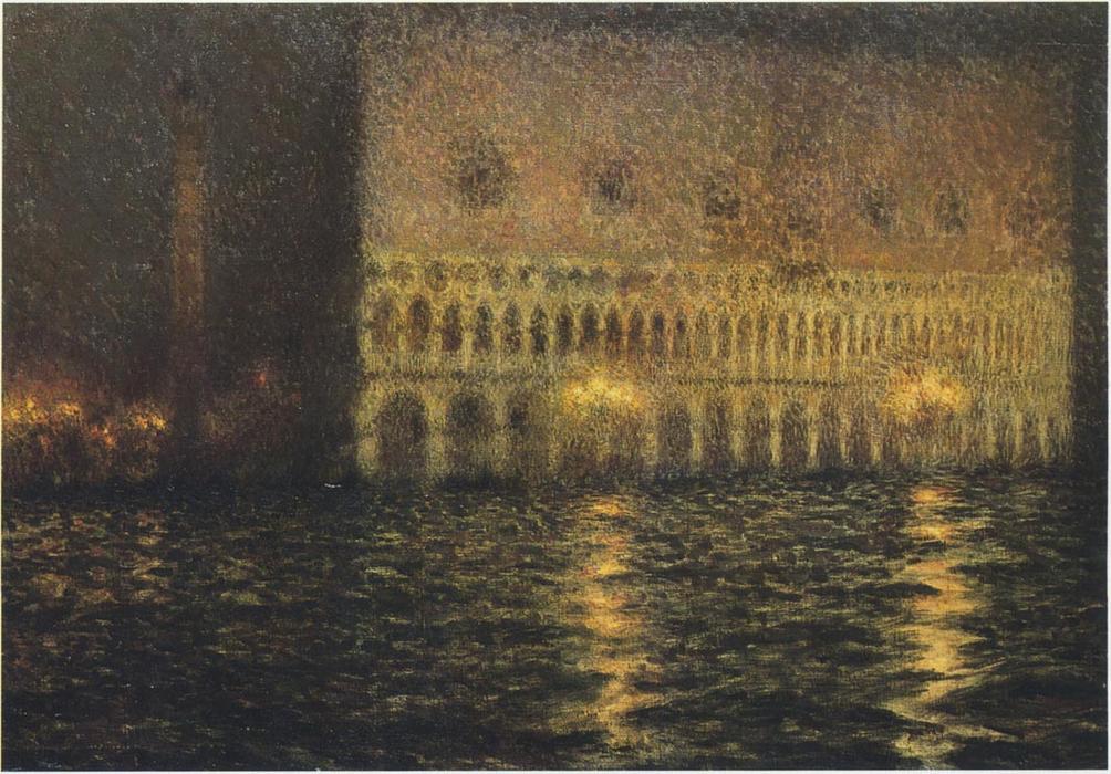 WikiOO.org - Encyclopedia of Fine Arts - Maleri, Artwork Henri Eugène Augustin Le Sidaner - The Ducal Palace