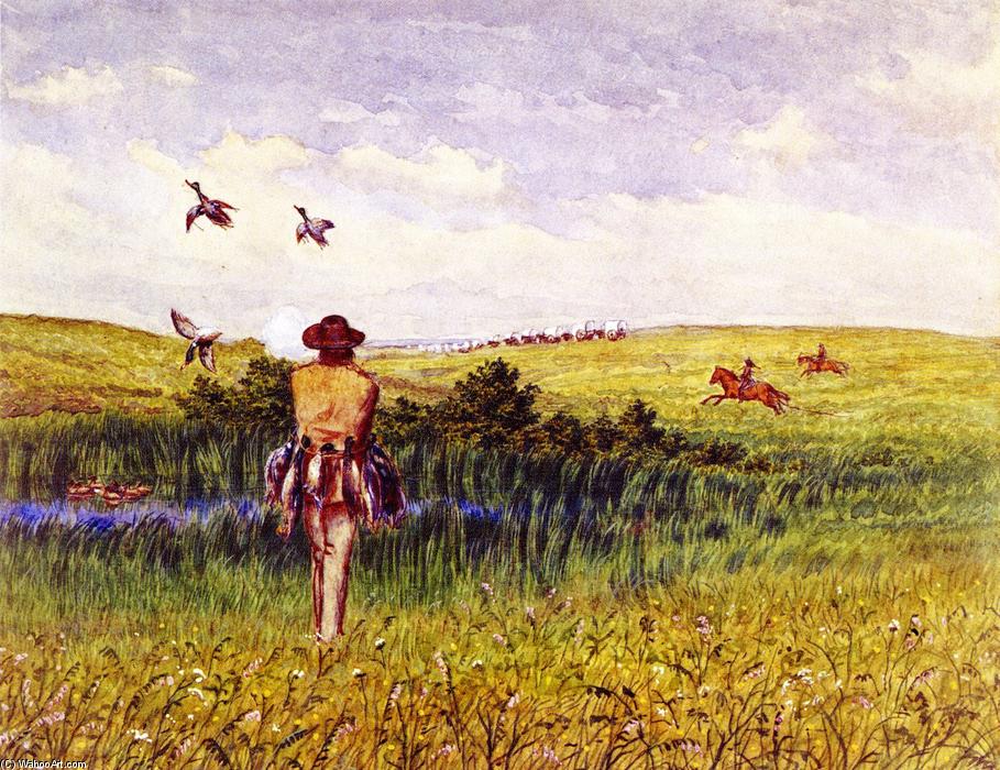 WikiOO.org - Encyclopedia of Fine Arts - Schilderen, Artwork William George Richardson Hind - Duck Hunting on the Prairie