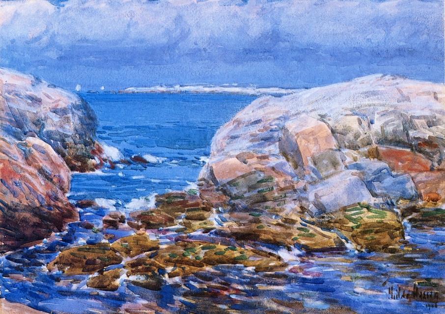 WikiOO.org – 美術百科全書 - 繪畫，作品 Frederick Childe Hassam - 鸭岛，小岛的浅滩