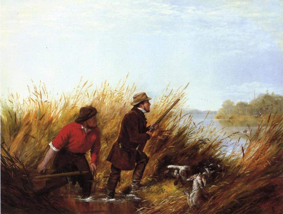 Wikioo.org - The Encyclopedia of Fine Arts - Painting, Artwork by Arthur Fitzwilliam Tait - Duck Shooting: A Good Shot