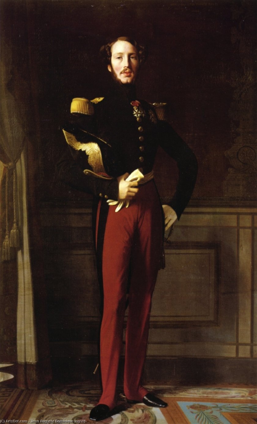 Wikioo.org - The Encyclopedia of Fine Arts - Painting, Artwork by Jean Auguste Dominique Ingres - Duke Ferdinand-Philippe of Orleans