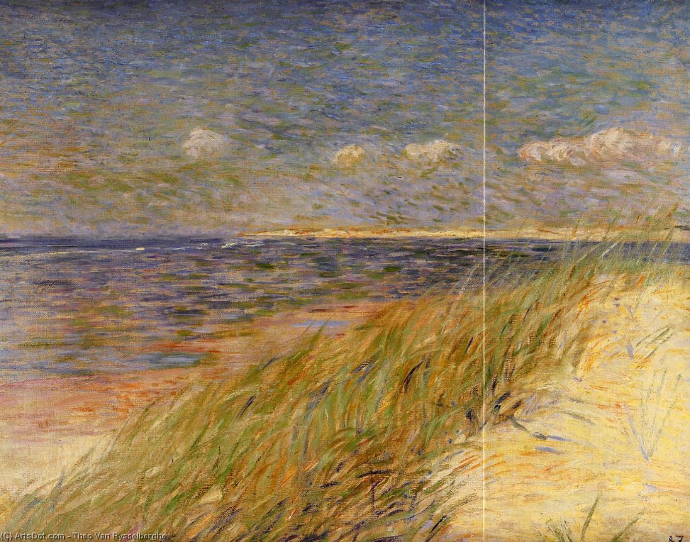 Wikioo.org – L'Encyclopédie des Beaux Arts - Peinture, Oeuvre de Theo Van Rysselberghe - les dunes de swin , Knokke