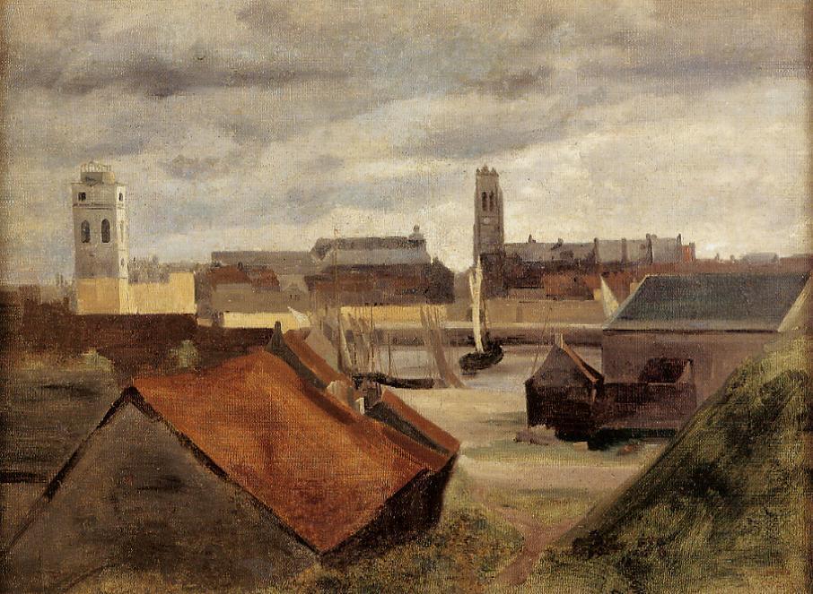 Wikioo.org - สารานุกรมวิจิตรศิลป์ - จิตรกรรม Jean Baptiste Camille Corot - Dunkirk, the Fishing Docks