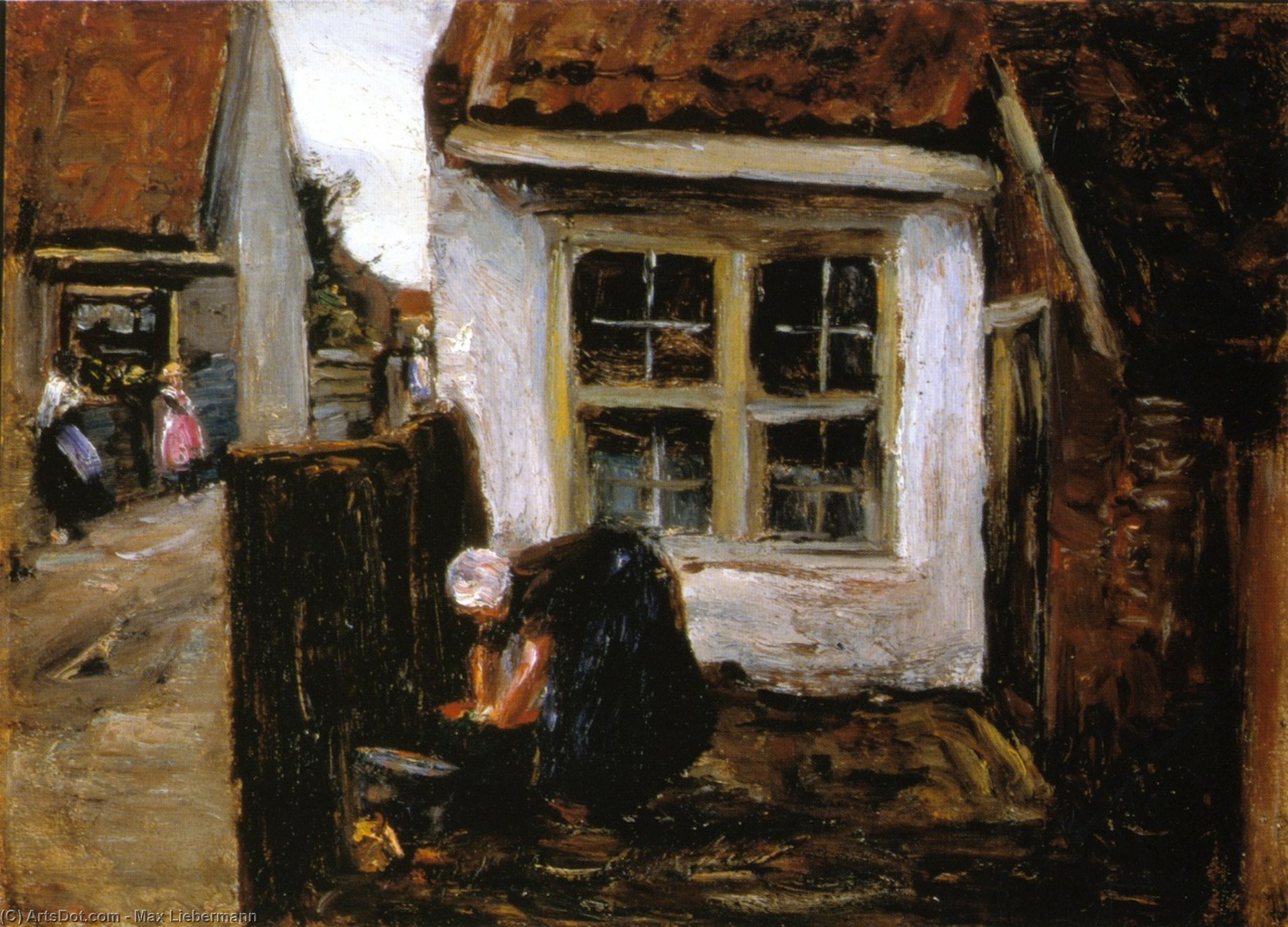 Wikioo.org - The Encyclopedia of Fine Arts - Painting, Artwork by Max Liebermann - Dutch Farmhouse with Woman