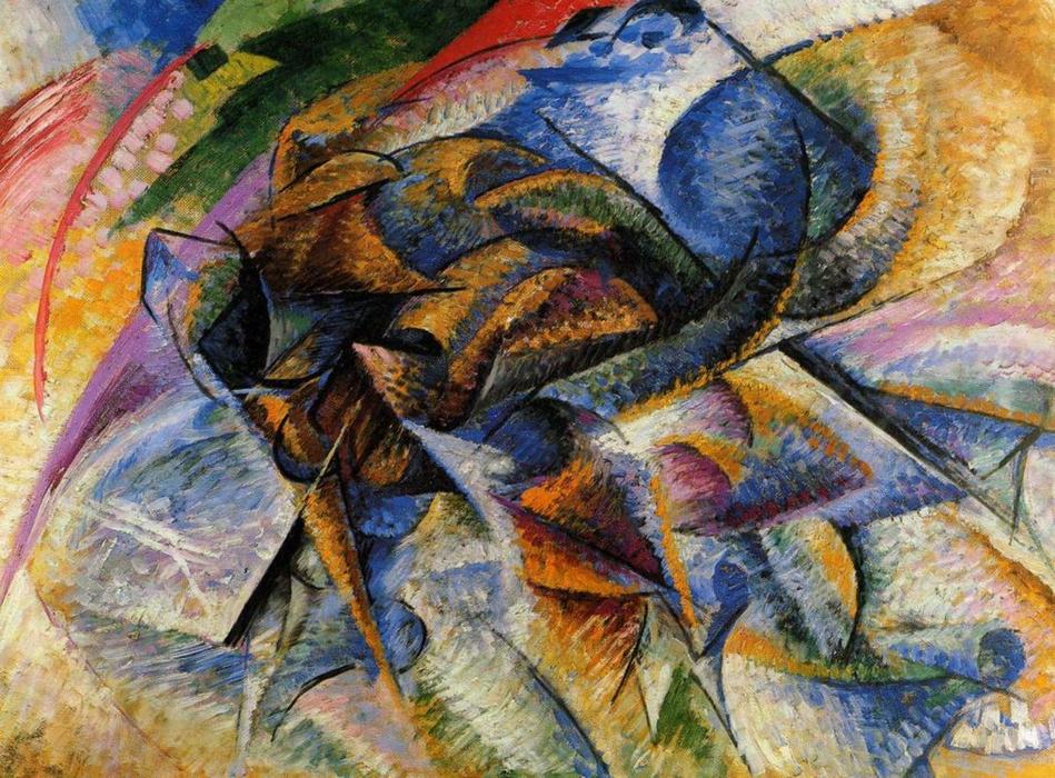 Wikioo.org - The Encyclopedia of Fine Arts - Painting, Artwork by Umberto Boccioni - Dynamism of a biker
