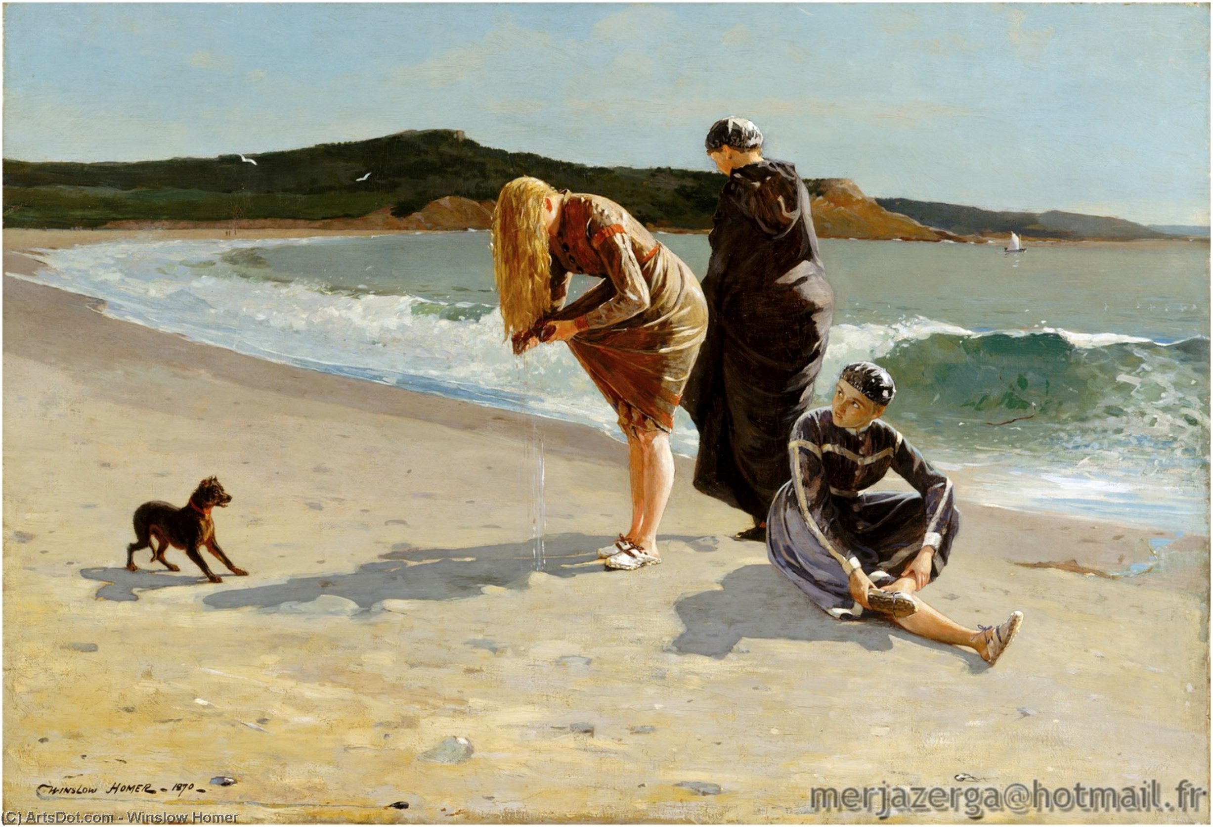 WikiOO.org - Encyclopedia of Fine Arts - Malba, Artwork Winslow Homer - Eagle Head, Manchester, Massachusetts (also known as High Tide)