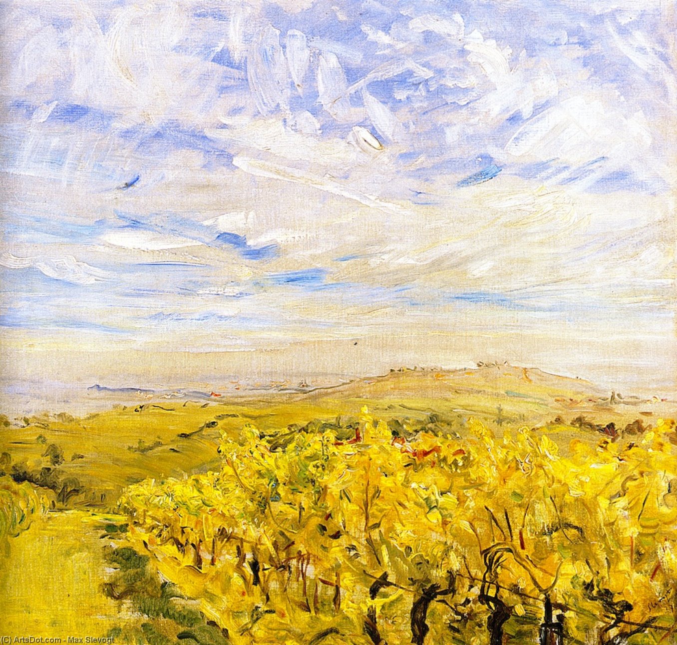 Wikioo.org - The Encyclopedia of Fine Arts - Painting, Artwork by Max Slevogt - Early Autumn in the Palatinate - Vineyards near Neukastel