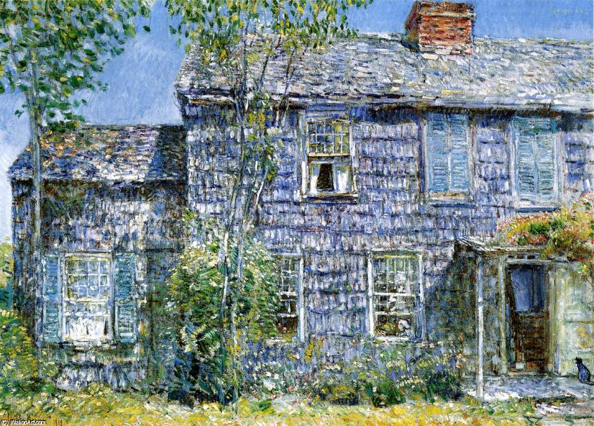 Wikioo.org - The Encyclopedia of Fine Arts - Painting, Artwork by Frederick Childe Hassam - East Hampton, L.I. (also known as Old Mumford House)