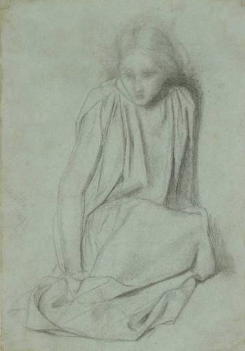WikiOO.org - Enciklopedija likovnih umjetnosti - Slikarstvo, umjetnička djela Dante Gabriel Rossetti - Ecce Ancilla Domini! - study