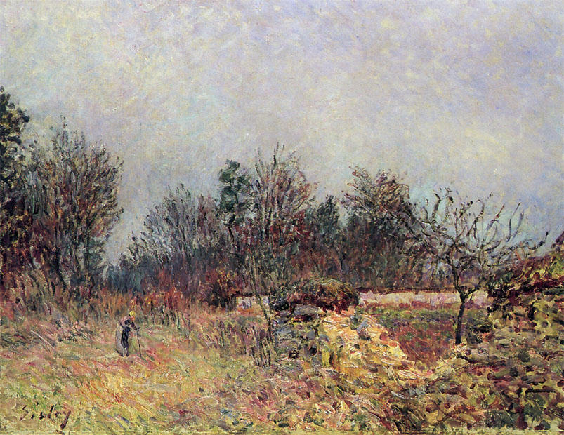 Wikioo.org - The Encyclopedia of Fine Arts - Painting, Artwork by Alfred Sisley - Edge of the Forest, December